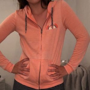 ROXY bright orange zip up hoodie ✨✨✨